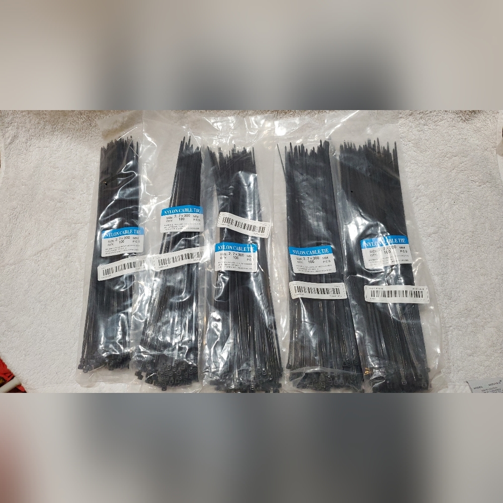 5 pack 100 pc Nylon MM zip tie